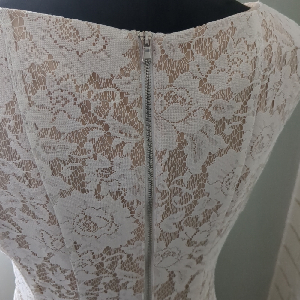 Danny & Nicole Cream Sleeveless A-Line Mini Dress - Picture 6 of 7